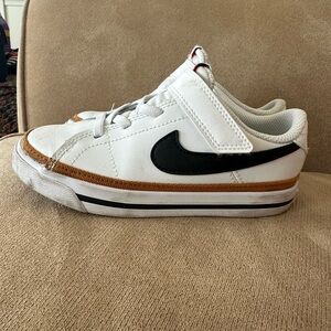Nike Kids White and Black Sneakers Velcro